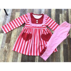 Pink Hearts Girl Valentine Outfit